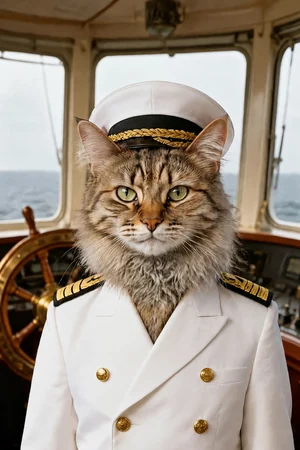 Fleet Admiral: custom cat portrait in the Top Brass style