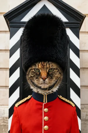 Royal Guard: custom cat portrait in the Top Brass style