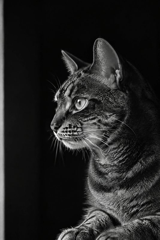 The Out of the Shadow look made with a brown tabby cat