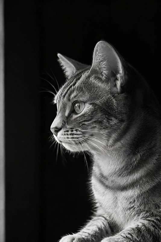 The Out of the Shadow look made with a grey tabby cat
