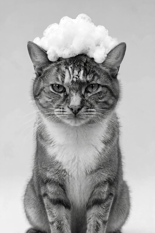 The Bubble Crown look made with a tortoiseshell tabby cat