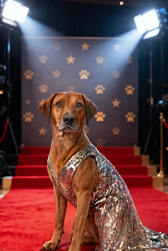 The Red Carpet look made with a red-brown hound