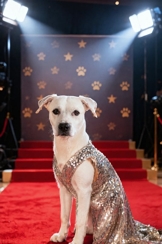 The Red Carpet look made with a white boxer mix
