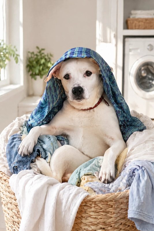 The Laundry Nap look made with a white boxer mix