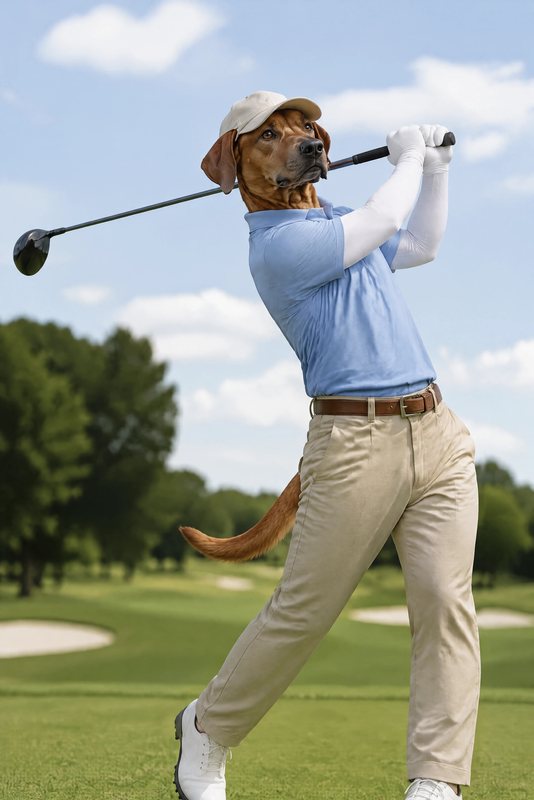 The Hole in One look made with a red-brown hound