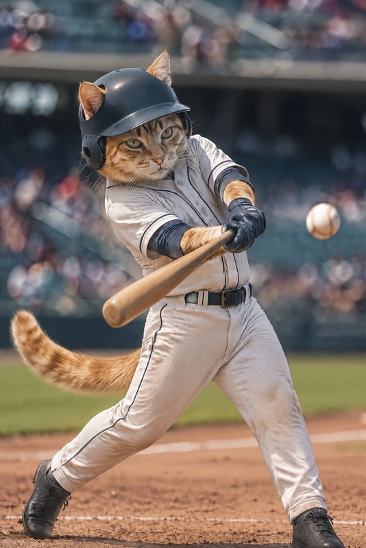 The Home Run look made with a ginger tabby cat
