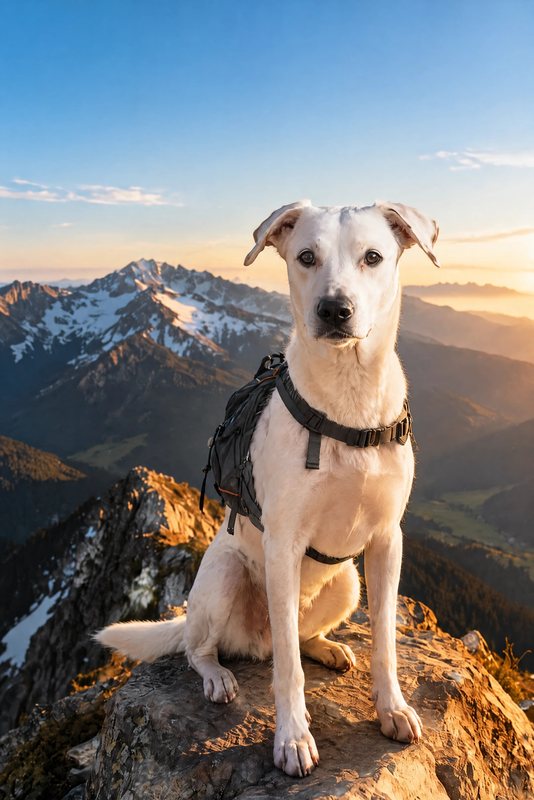 The Top of the Trail look made with a white boxer mix
