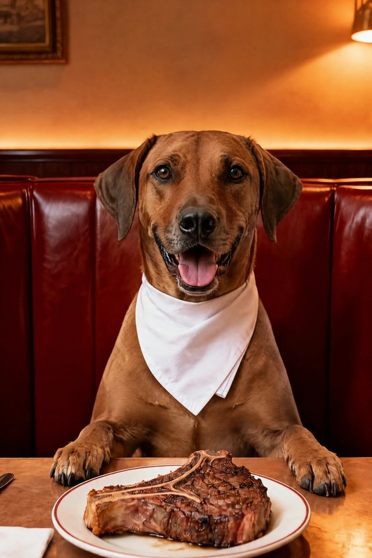 The Steakhouse look made with a red-brown hound