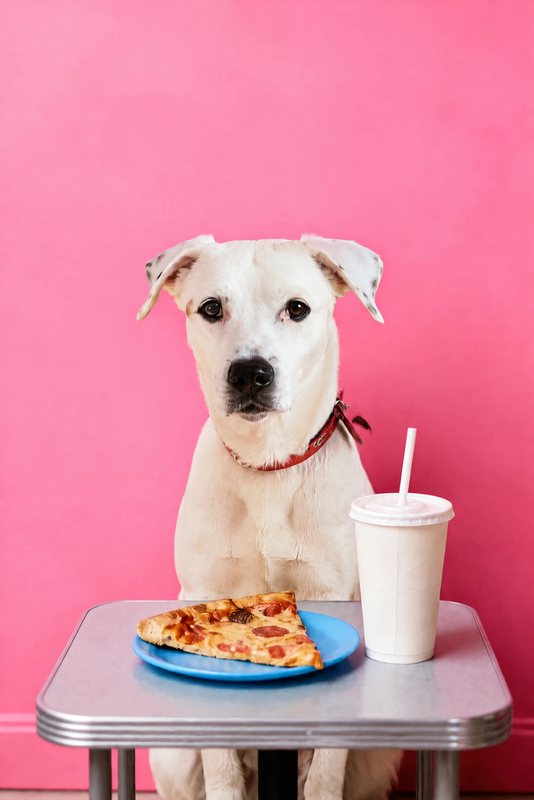 The Pizza Night look made with a white boxer mix