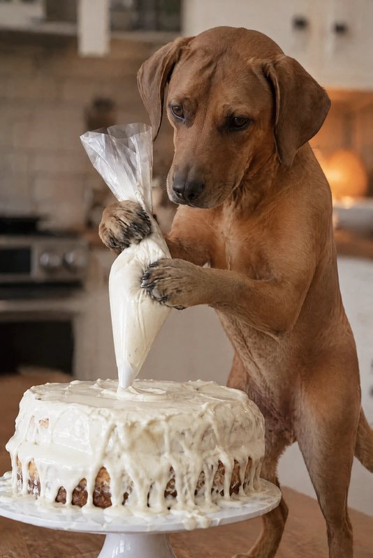 The Cake Decorator look made with a red-brown hound