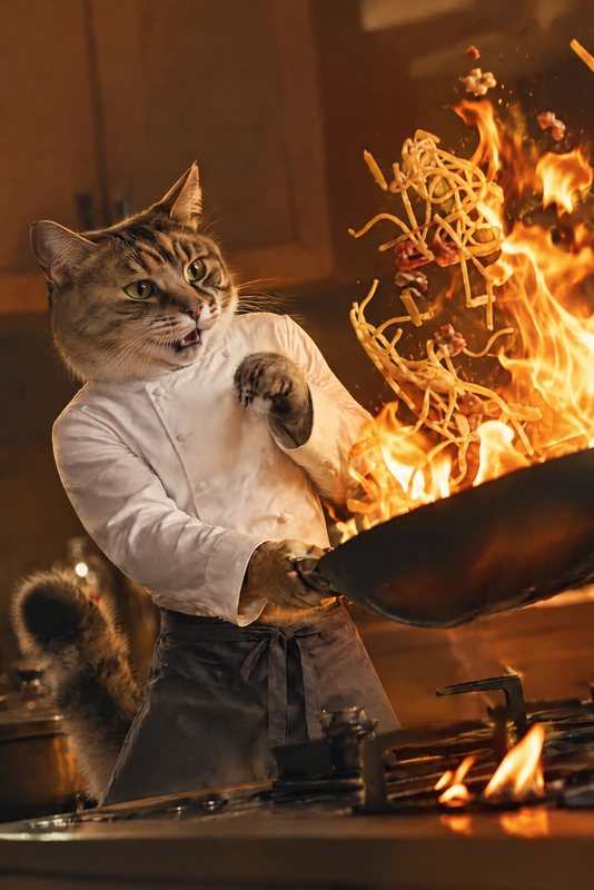 The Flambé look made with a tortoiseshell tabby cat