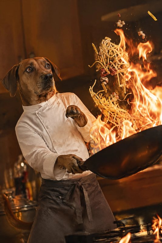 The Flambé look made with a red-brown hound