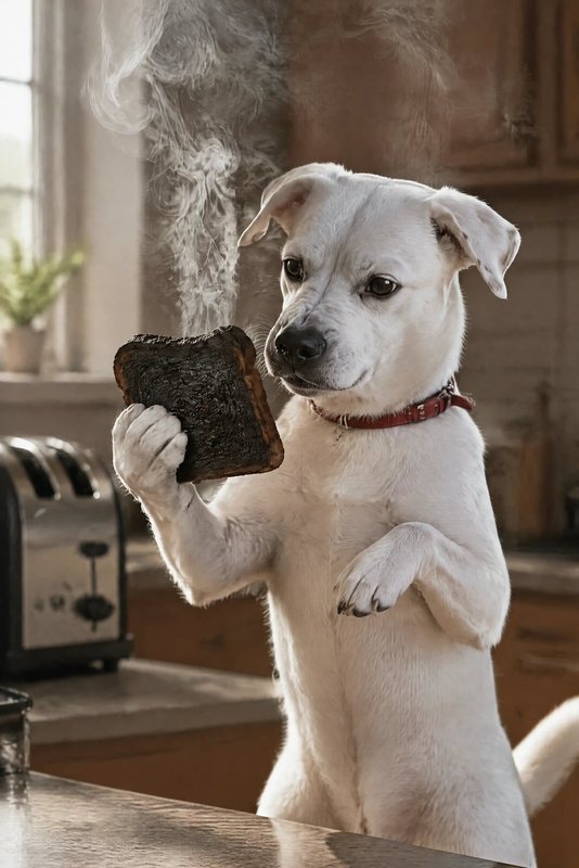 The Burnt Toast look made with a white boxer mix