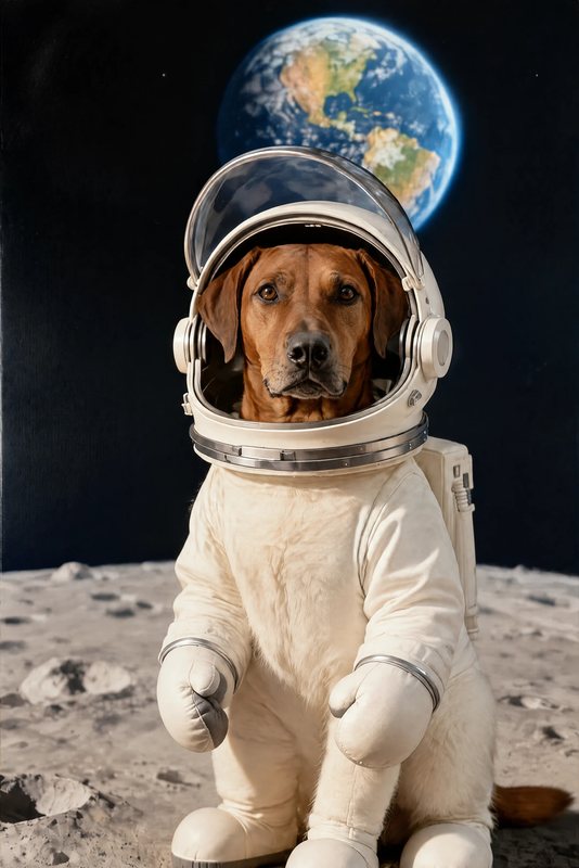 The Helmet Portrait look made with a red-brown hound