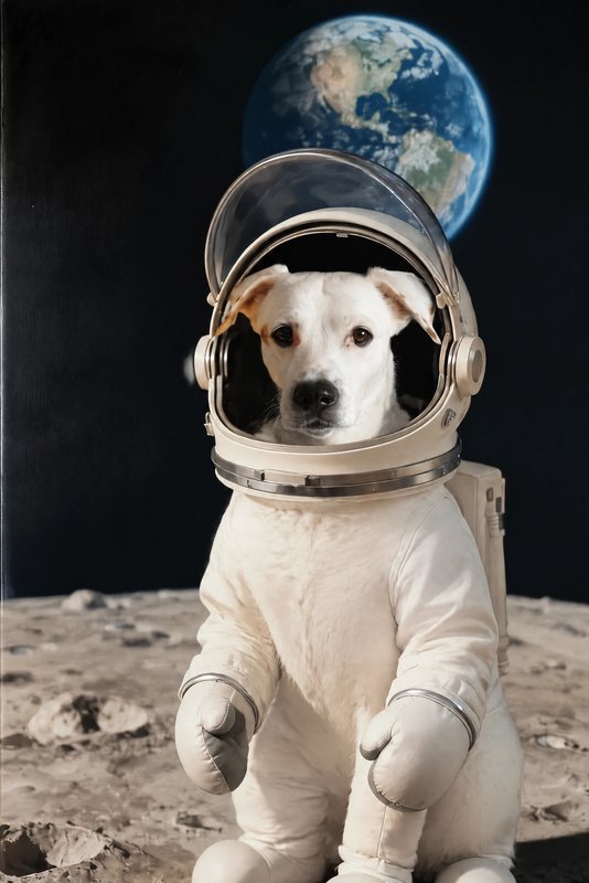The Helmet Portrait look made with a white boxer mix
