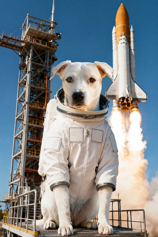 The Launch Day look made with a white boxer mix