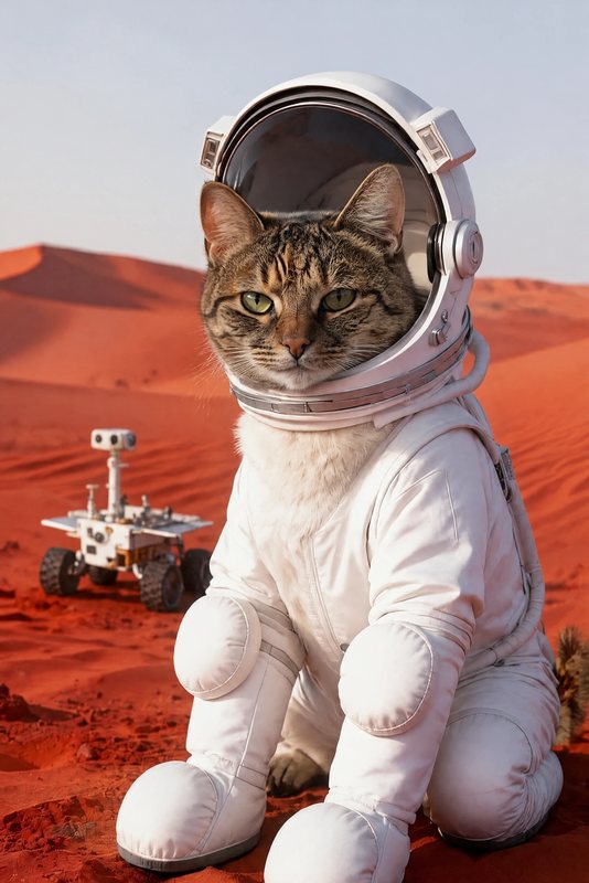 The Red Planet look made with a tortoiseshell tabby cat