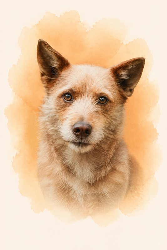 The Amber Glow look made with a scruffy ginger terrier