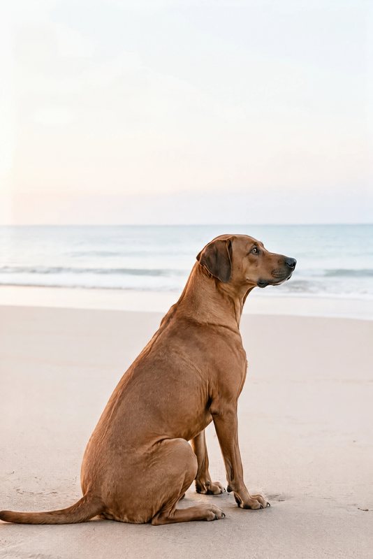 The Looking Out to Sea look made with a red-brown hound