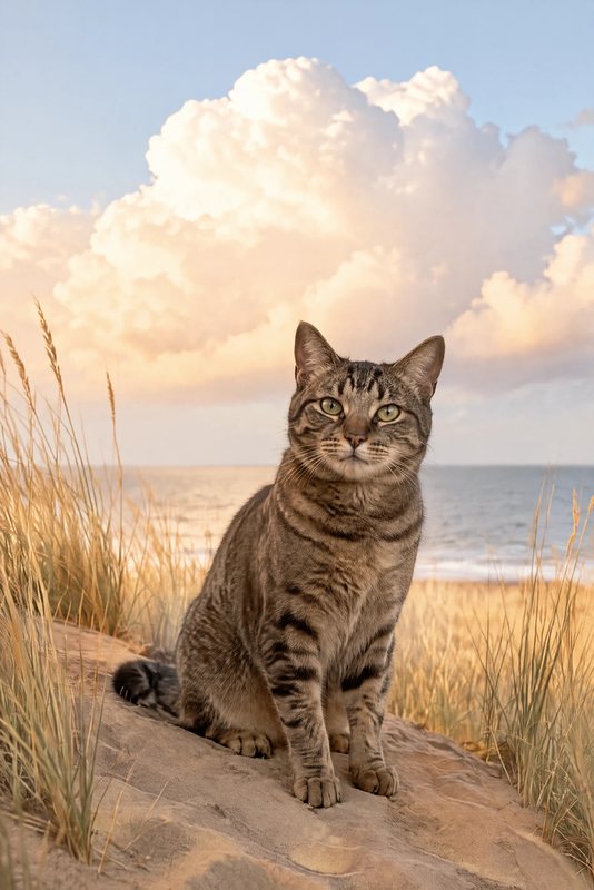 The Dune Day look made with a brown tabby cat
