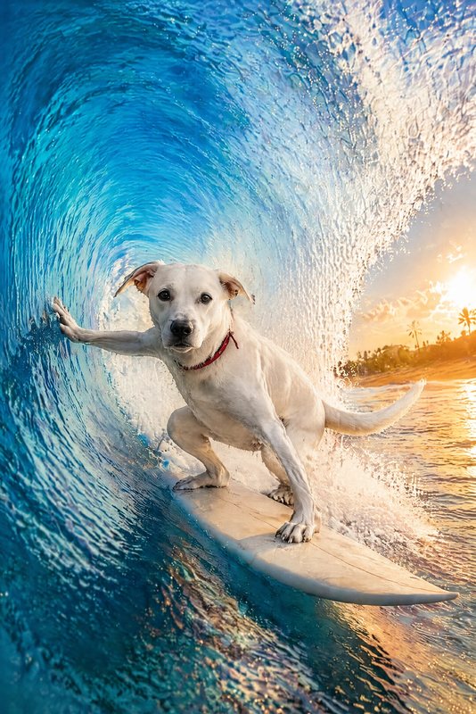 The Wave Rider look made with a white boxer mix