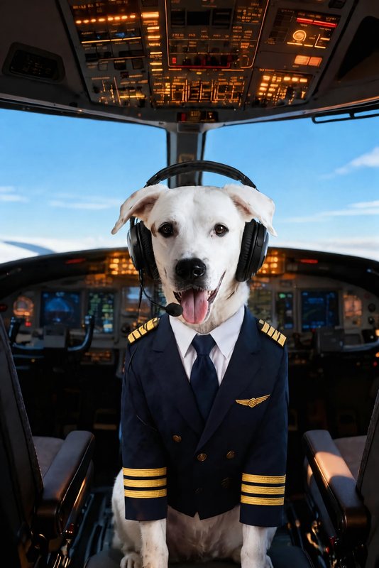 The Captain Speaking look made with a white boxer mix