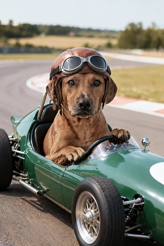 The Vintage Grand Prix look made with a red-brown hound