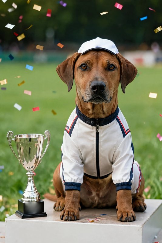 The Podium Celebration look made with a red-brown hound
