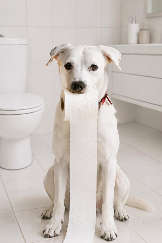 The Toilet Paper Run look made with a white boxer mix